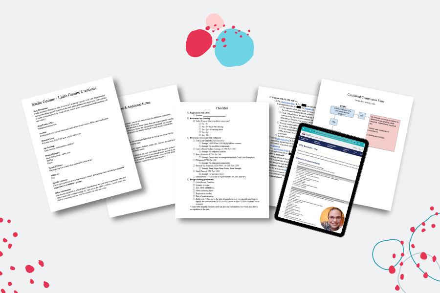 Set of printed documents and a tablet displaying a mockup action plan on a light gray background with colorful elements.