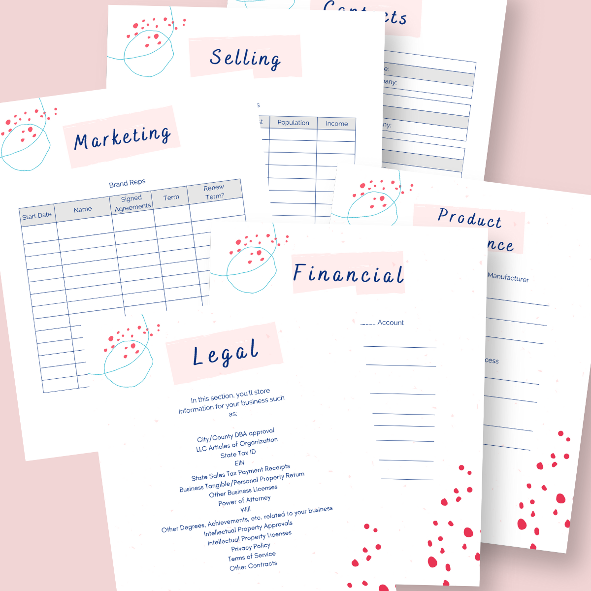 The Makers Right-Hand Business Binder Pages