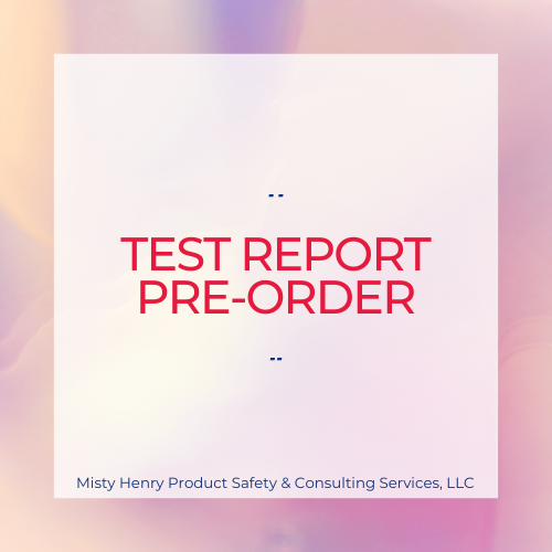Lead & Heavy Elements Test Report PRE-ORDER