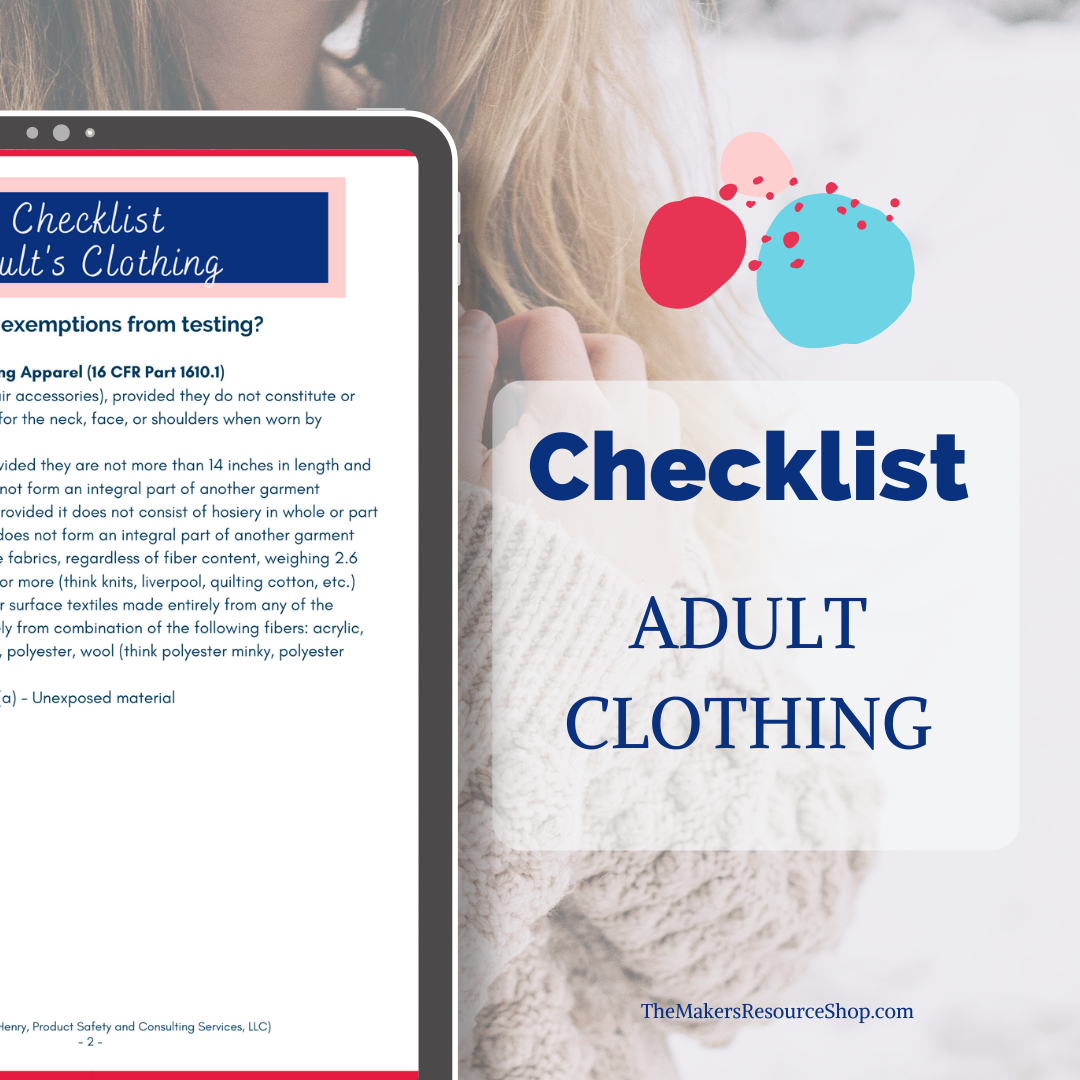 Printable Checklist - Adult's Clothing
