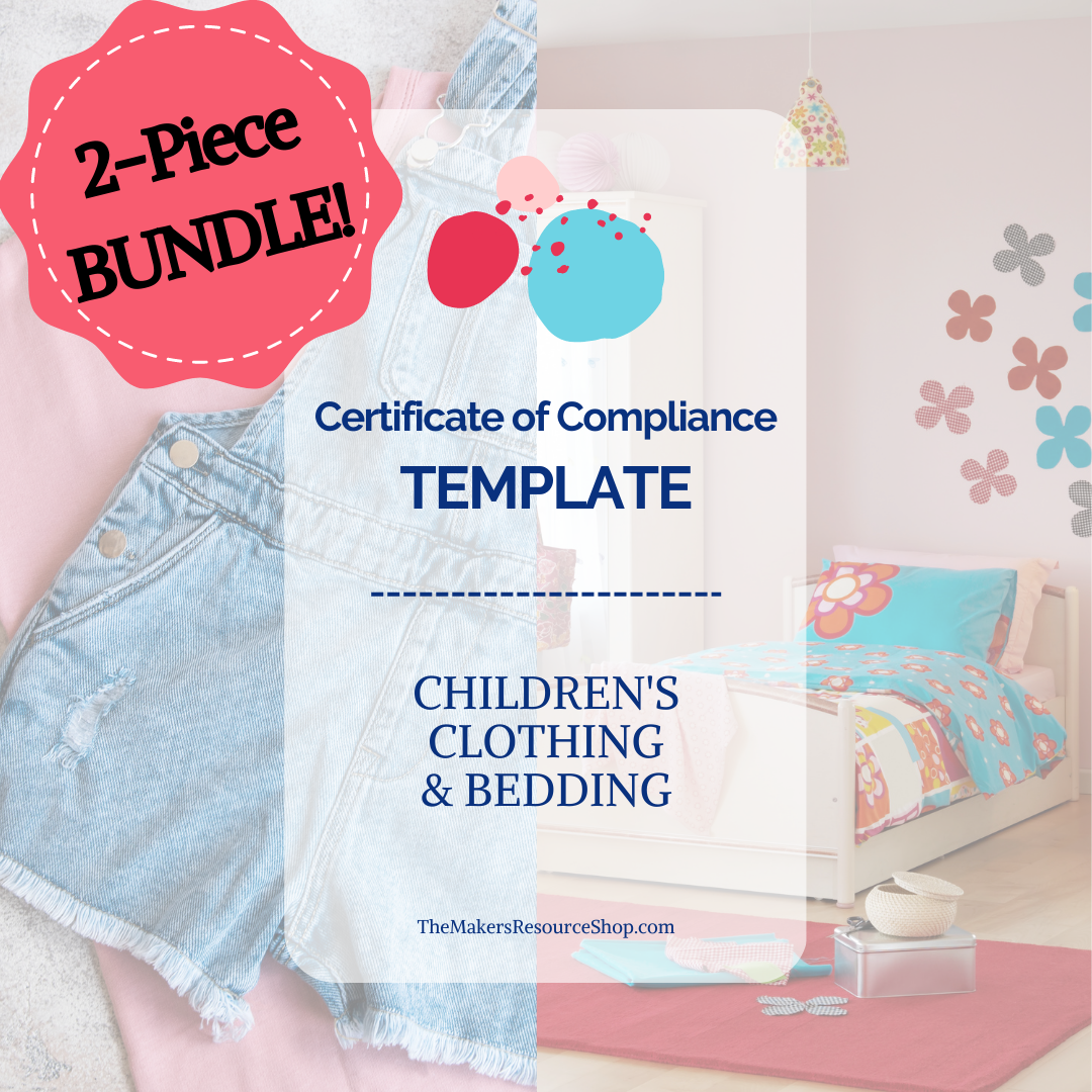 BUNDLE | Certificate of Compliance Template - Children's Clothing & Bedding