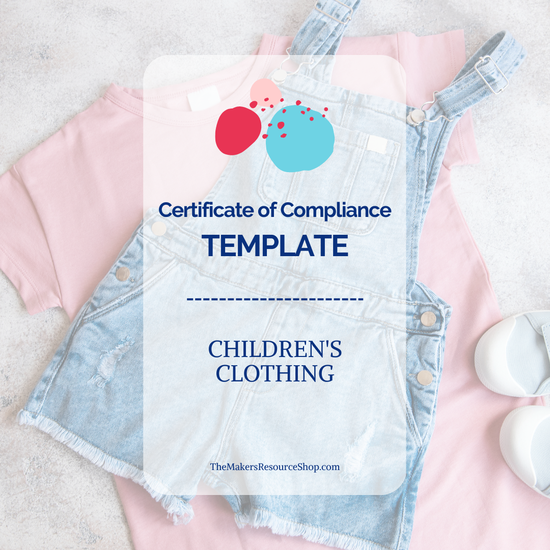 Certificate of Compliance Template - Children's Clothing