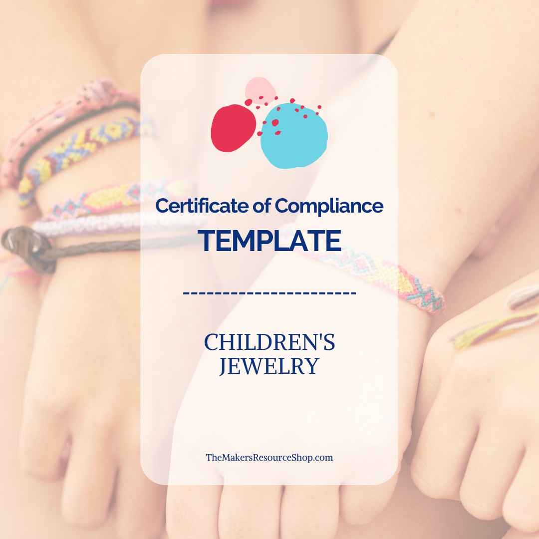 Certificate of Compliance Template - Children's Jewelry