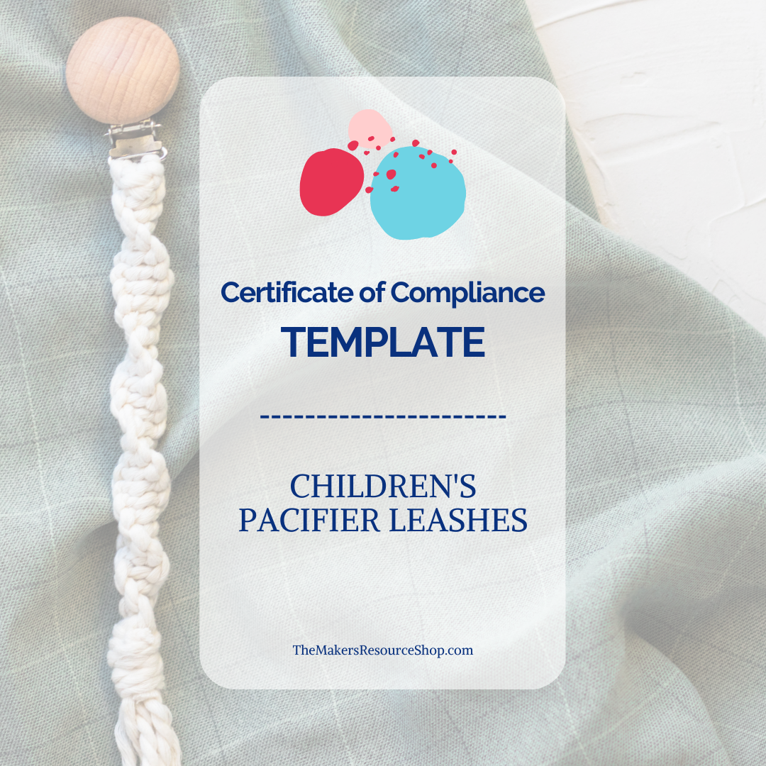 Leash Template.pdf Certificate of Compliance Template - Children's Pacifier Leash – The ...