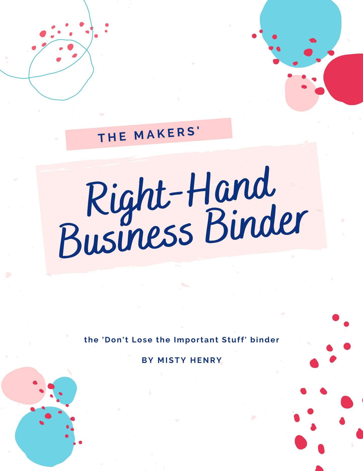 The Makers Right-Hand Business Binder Pages